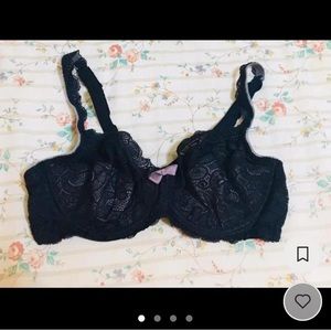 40C Black Lace Goth Bra